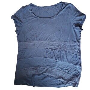 Coldwater Creek Dusty Blue Mixed Media Knit Shirt - Size XL